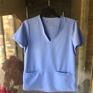 Figs Scrubs Ceil blue Top